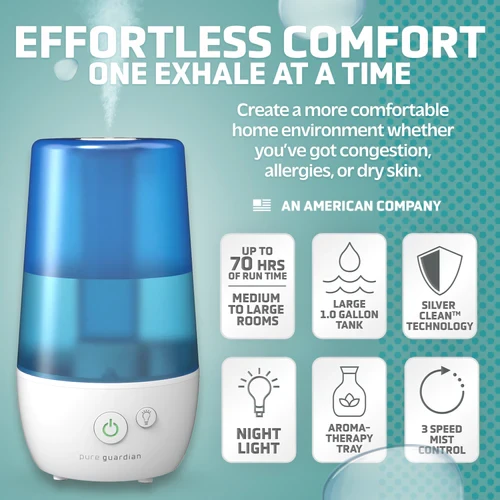PureGuardian 70 Hour Ultrasonic Cool Mist Humidifier 3 PureGuardian 70 Hour Ultrasonic Cool Mist Humidifier